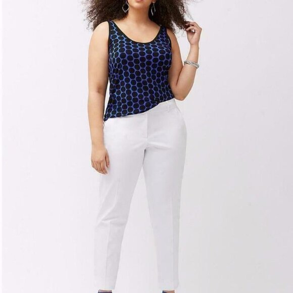 Lane Bryant Modernist Lena Curvy White Ankle Pants 4X‎ Sz 26 Stretch Classic - Picture 1 of 7